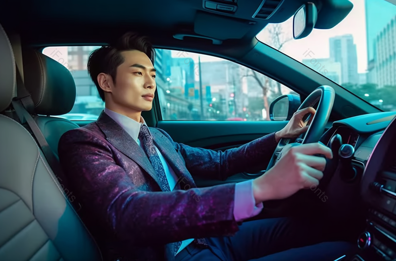 商务人士在CBD开车摄影图,高清,摄影图,摄影图片,图片大全,摄影图免费下载